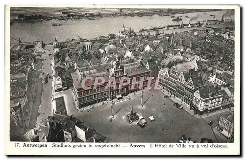 Cartes postales Anvers L&#39hotel de ville vu a vol d&#39oiseau