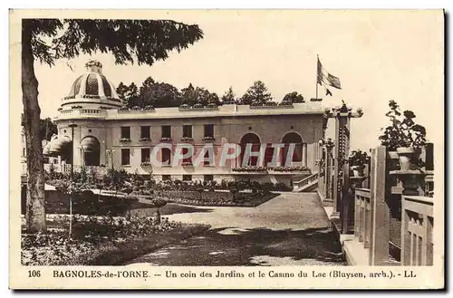 Cartes postales Bagnoles De Iorne Un Coin Des Jardins et la casino du lac