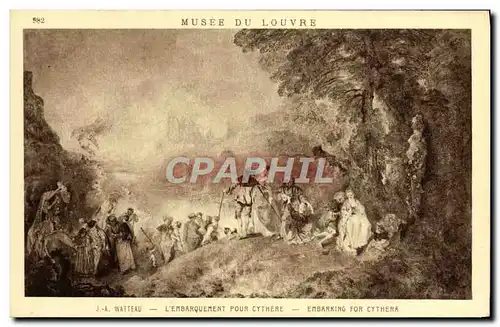 Cartes postales Musee Du Louvre Paris Watteau L&#39embarquement pour Cythere