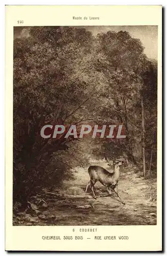 Cartes postales Musee Du Louvre Courbet Chevreuil sous bois