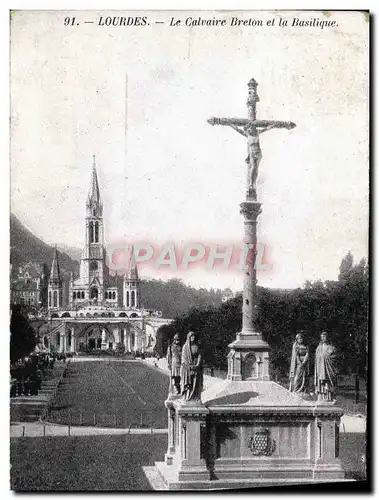 Ansichtskarte AK Lourdes Le Calvaire Breton et la Basilique