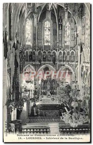 Cartes postales Lourdes Interieur de la Basilique