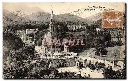 Cartes postales Lourdes La Basilique