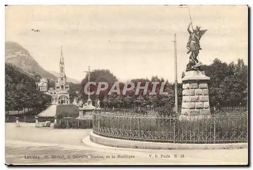 Ansichtskarte AK Lourdes St Michel le calvaire breton et la basilique