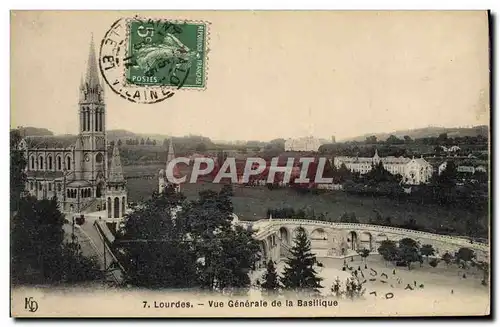 Cartes postales Lourdes Vue Generale de la Basilique