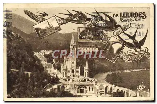 Cartes postales Lourdes Hirondelles