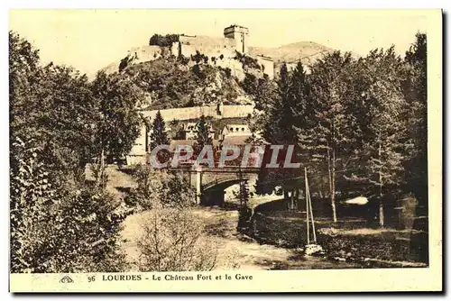 Cartes postales Lourdes Le Chateau Fort et le Gave