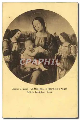 Ansichtskarte AK Lorenzo di Credi La Madonna col Bambino e Angeli Galleria Capitolina Roma