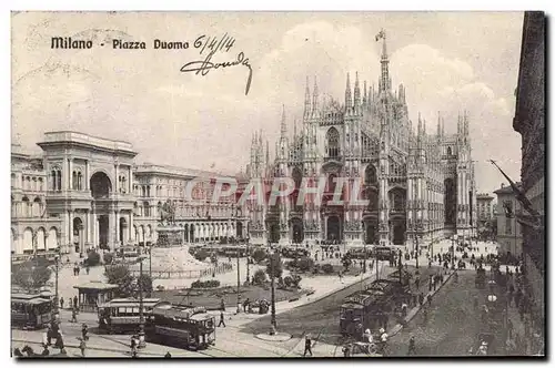 Cartes postales Milano Piazza Duomo Tramway