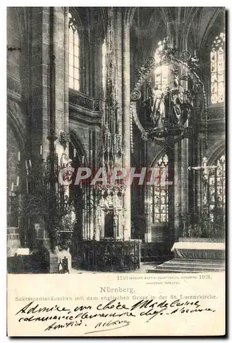 Cartes postales Nurnberg Sakramentshauschen Mit Dem englischen Gruss in der St Lorenzkirche