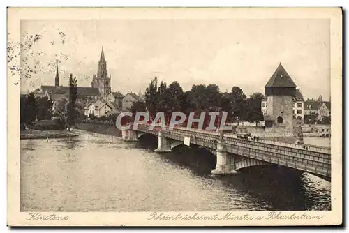 Cartes postales Konstanz Rheinbrucke Munster