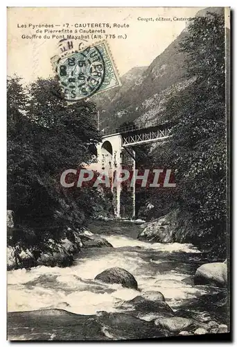 Cartes postales Cauterets Route De Pierrefitte a Cauterets Gouffre du pont Mayabat