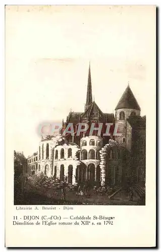 Cartes postales Dijon Cathedrale St Benigne Demolition de l&#39eglise romane du 12eme en 1792