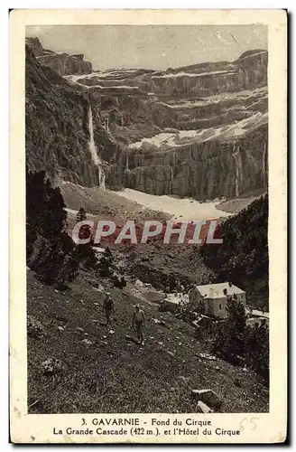 Cartes postales Gavarnie Fond Du Cirque La grande cascade et l&#39hotel du cirque