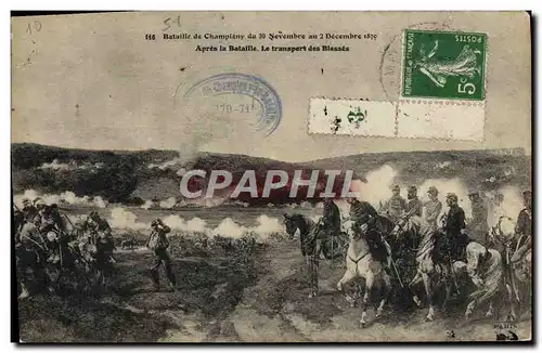 Ansichtskarte AK Bataille de Champigny Apres la bataille le transport des blesses