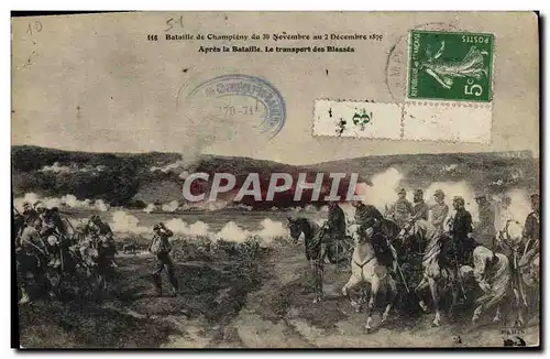 Cartes postales Bataille de Champigny Apres la bataille le transport des blesses