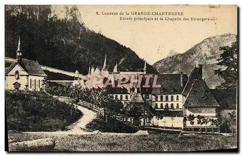 Cartes postales Couvent de la Grande Chartreuse Entree principale et la chapelle des Etrangers