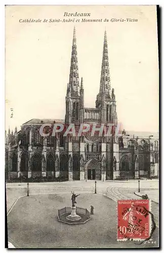 Cartes postales Bordeaux Cathedrale de Saint Andre et Monument du Gloria Victis