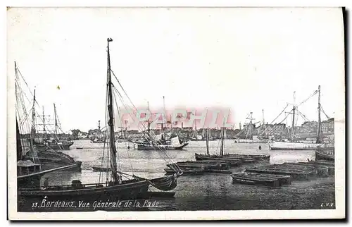 Cartes postales Bordeaux Vue generale de la rade Bateaux