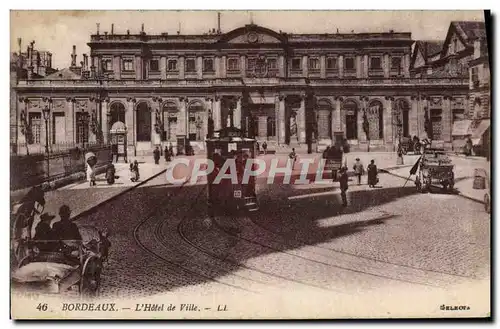 Cartes postales Bordeaux L&#39Hotel de Ville Tramway