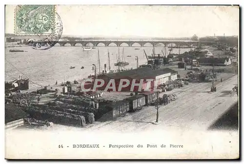 Ansichtskarte AK Bordeaux Perspective du Pont de Pierre