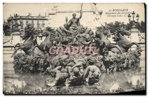 Ansichtskarte AK Bordeaux Monument des Grondins Groupe sud