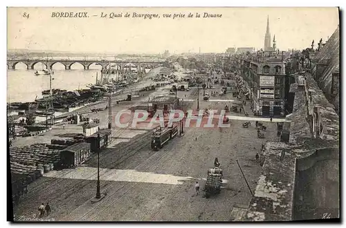 Cartes postales Bordeaux Le Quai de Bourgogne Vue Prise de la Douane Tramway