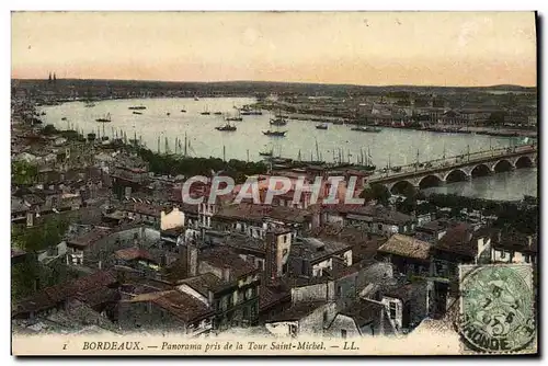 Cartes postales Bordeaux Panorama Pris de la Tour Saint Michel