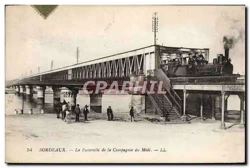 Ansichtskarte AK Bordeaux La Passerelle de la Compagnie du Midi Train