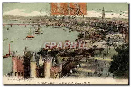 Cartes postales Bordeaux Vue Generale des Quais