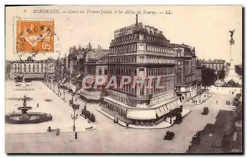 Cartes postales Bordeaux Cours du Trente Juillet et les Allees de Tourny