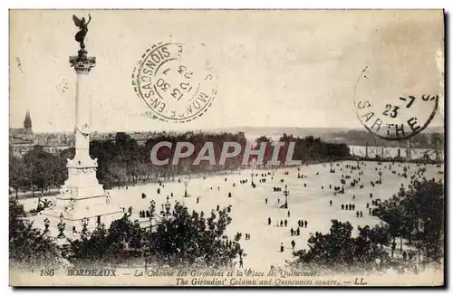 Cartes postales Bordeaux La colonne des Girondins et la place des Quinconces