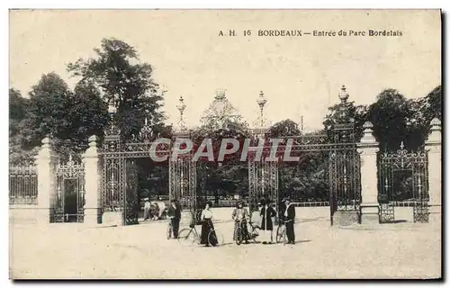 Cartes postales Bordeaux Entree du Parc Bordelais Velo cycle