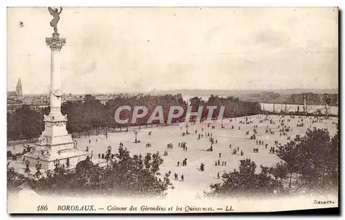 Cartes postales Bordeaux Colonne des Girondins et les Quinconces