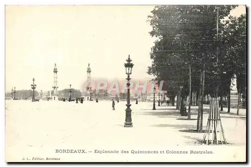 Cartes postales Bordeaux Esplanade des Quinconces et Colonnes Rostrales