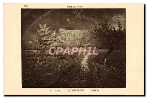 Cartes postales Musee du Louvre J F Millet Le Printemps