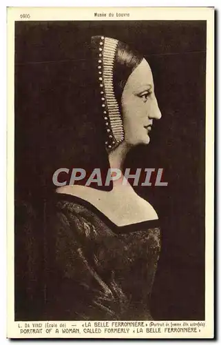 Cartes postales Musee du Louvre L Da Vinci La Belle Ferronniere