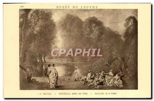 Cartes postales Musee du Louvre J A Watteau Assemblee Dans Un Parc