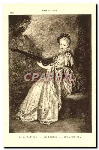 Cartes postales Musee du Louvre J A Watteau La Finette