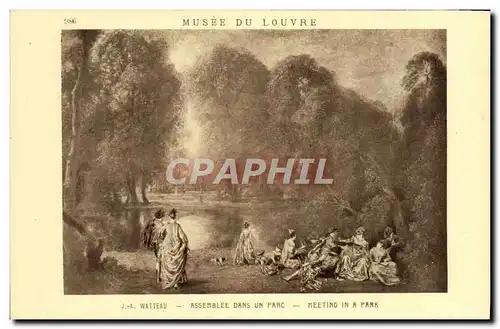 Ansichtskarte AK Musee du Louvre J A Watteau Assemblee Dans Un Parc