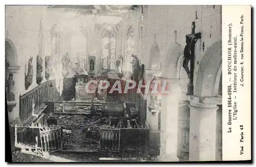 Cartes postales La Guerre Bouchoir L&#39Eglise Interieur du Maitre autel Militaria