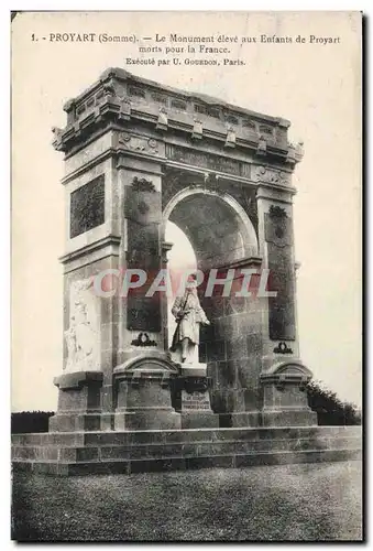 Ansichtskarte AK Proyart Le Monument eleve aux Enfants de Proyart morts pour la France Militaria