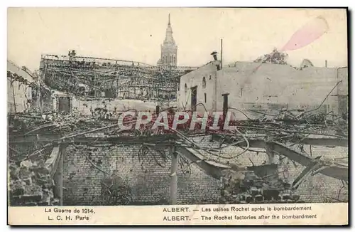 Cartes postales Albert Les usines Rochet apres le bombardement Militaria
