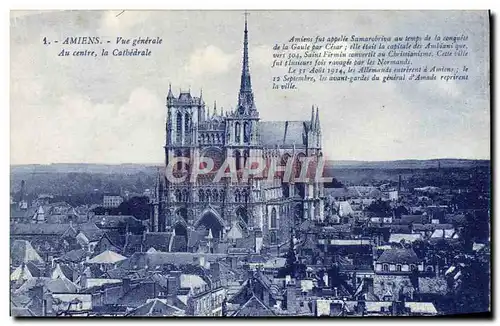Cartes postales Amiens Vue Generale Au Centre la Cathedrale