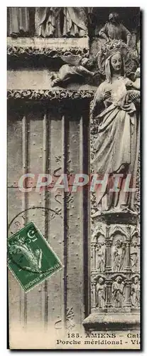 Cartes postales Amiens Cathedrale Porche meridional Vierge doree