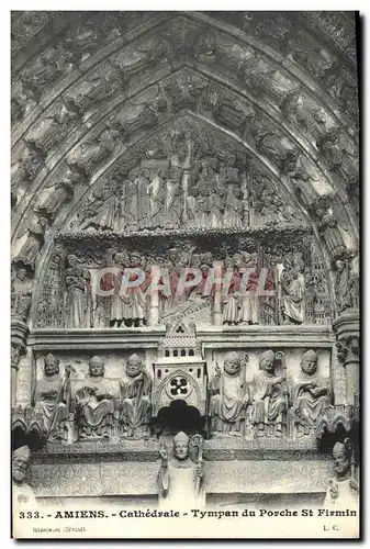 Cartes postales Amiens Cathedrale Tympan du Porche St Firmin