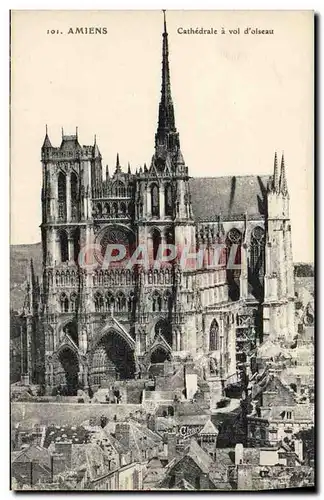 Cartes postales Amiens Cathedrale a voi d'oiseau