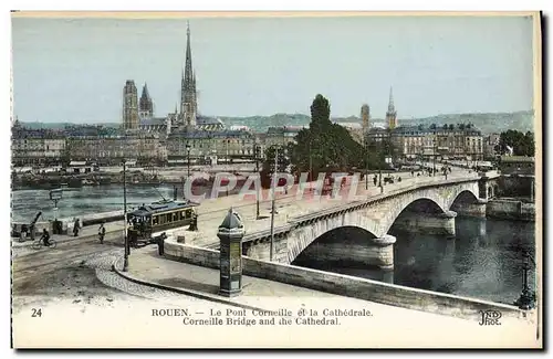 Ansichtskarte AK Rouen Le Pont Corneille et la Cathedrale