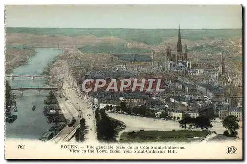 Ansichtskarte AK Rouen Vue generale prise de la Cote Sainte Catherine