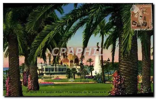 Cartes postales Nice Le Jardin Albert l er Le Casino de la Jetee vu a travers les palmiers